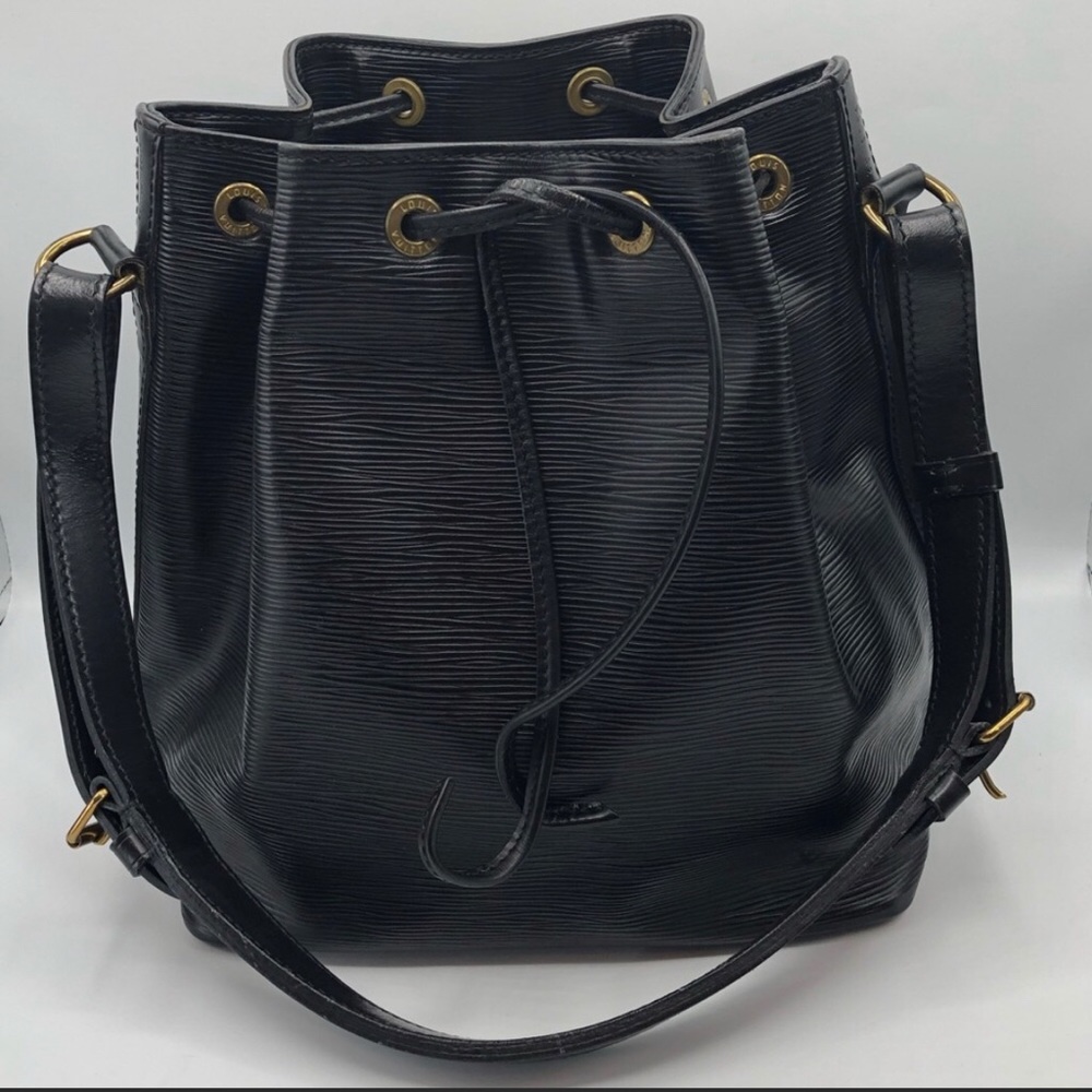 Louis Vuitton black Epi Drawstring Bucket Bag